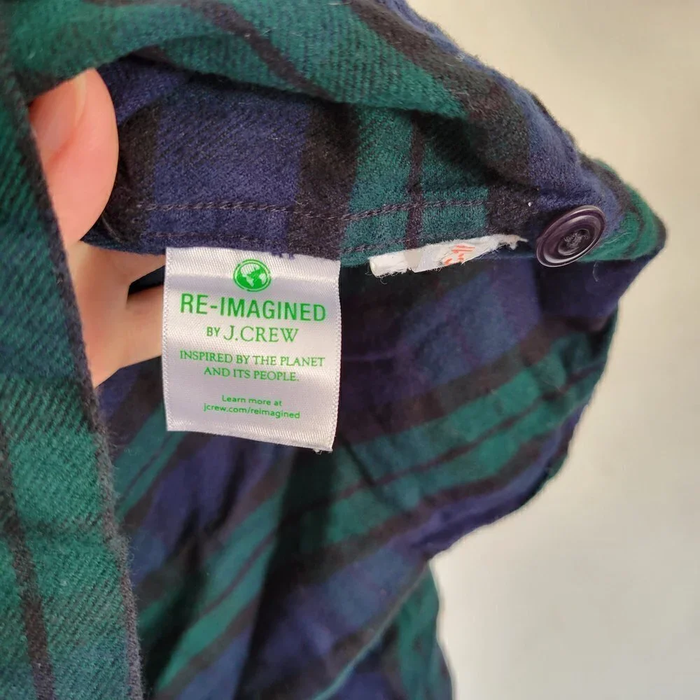 J. Crew Mid-Weight Flannel Double Brushed Slim Button Up Long Sleeve Shacket Med